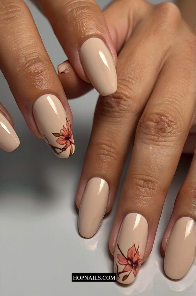 Autumn Floral Nails