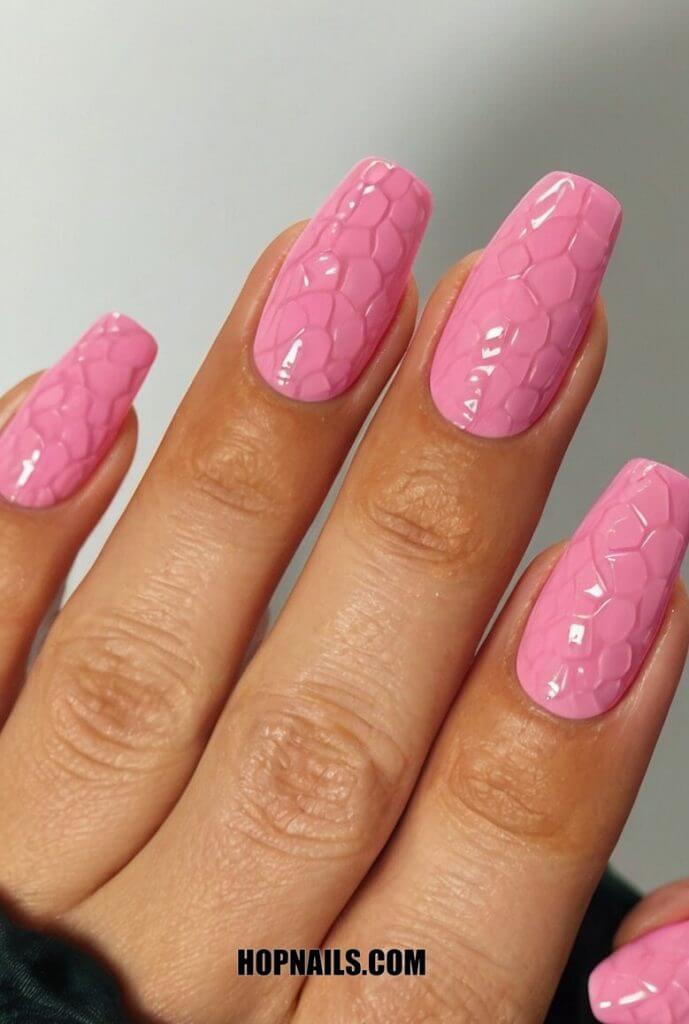 Bubblegum Pink Croc Nails