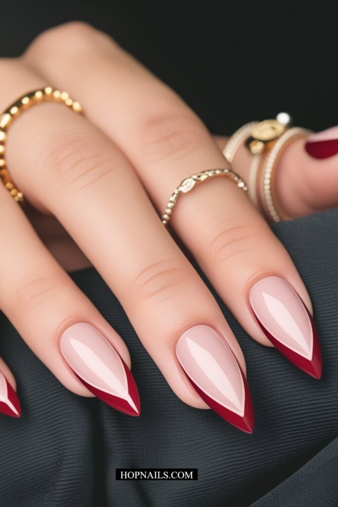 Classy Long V Shaped Nails