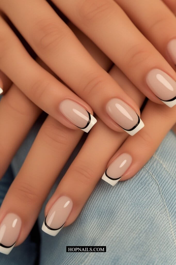 Double French Tips nail