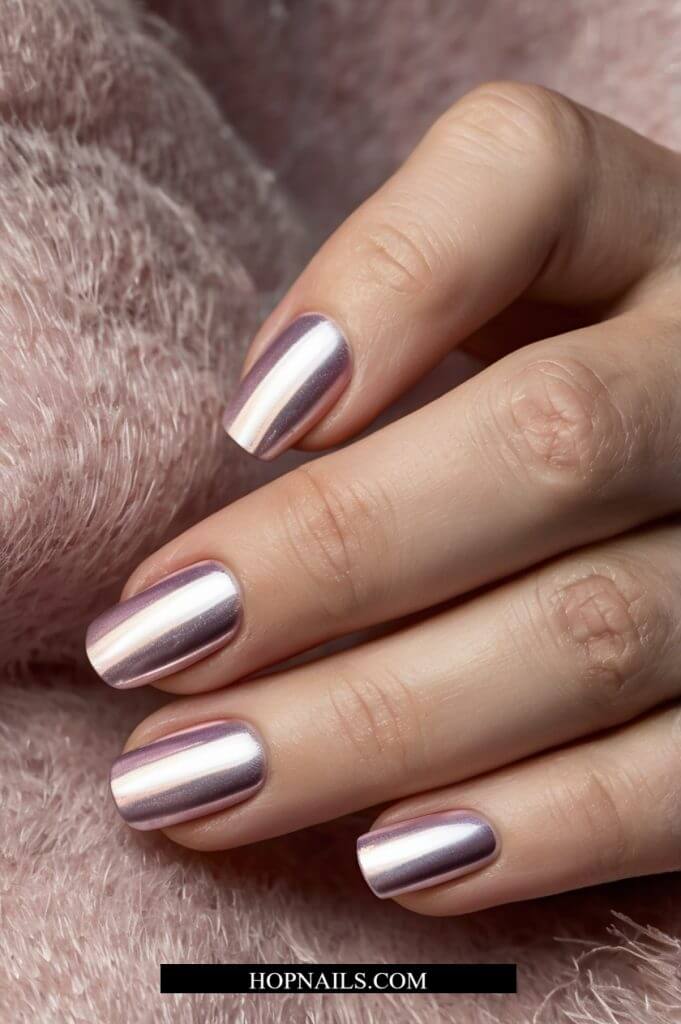 Forever Winter Chrome Nails