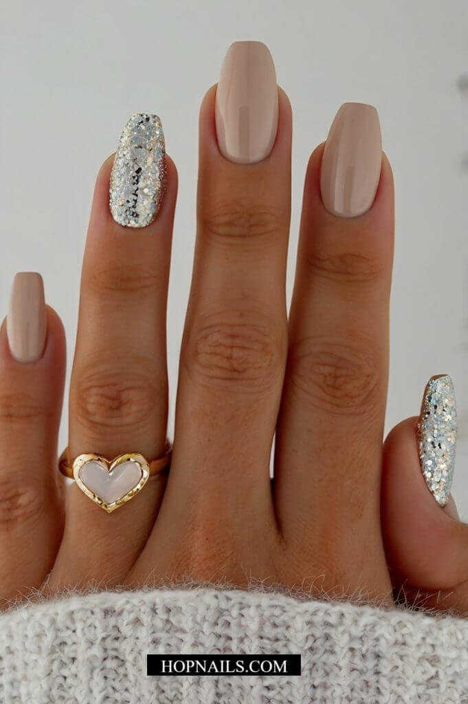 Glitter Accent Nails