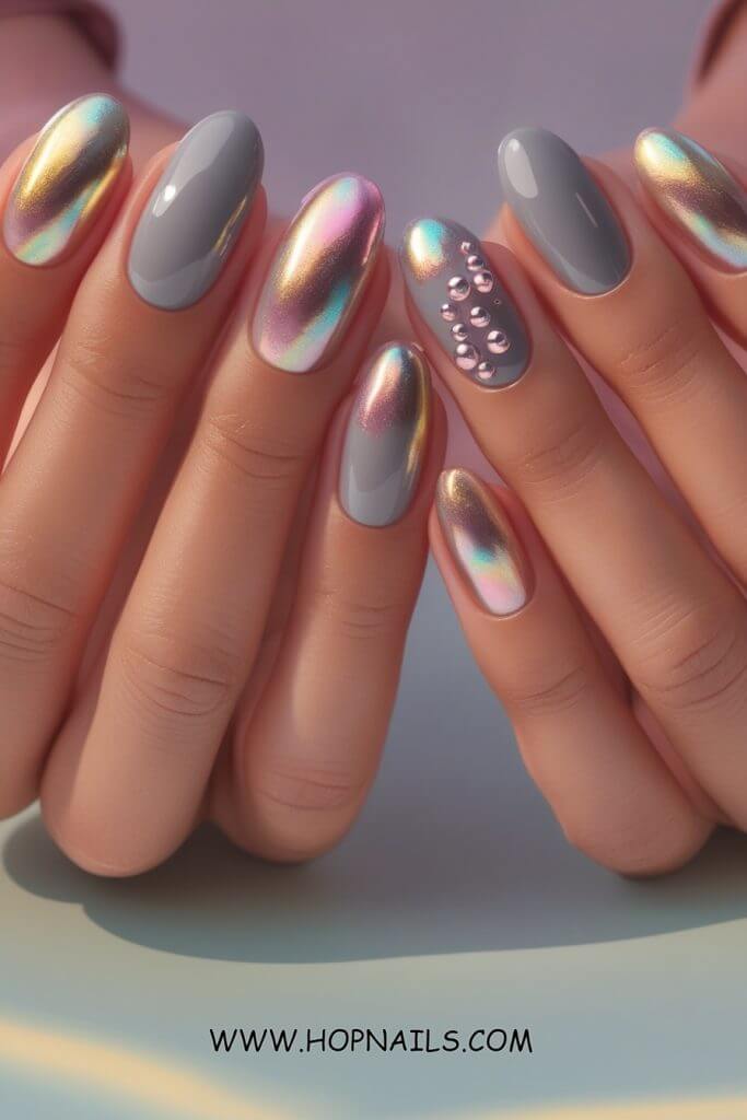 Gray Glazed Donut nail