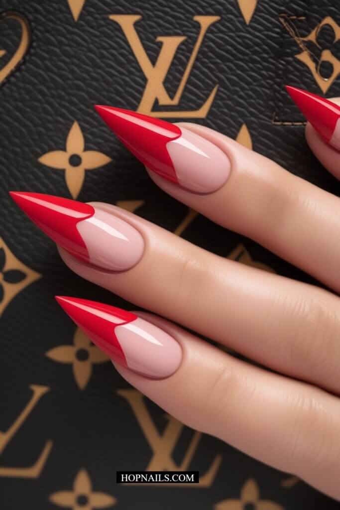 Heart Shaped Stiletto Nails