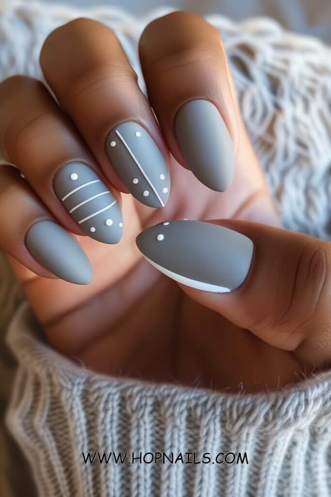 Heather Gray Nails