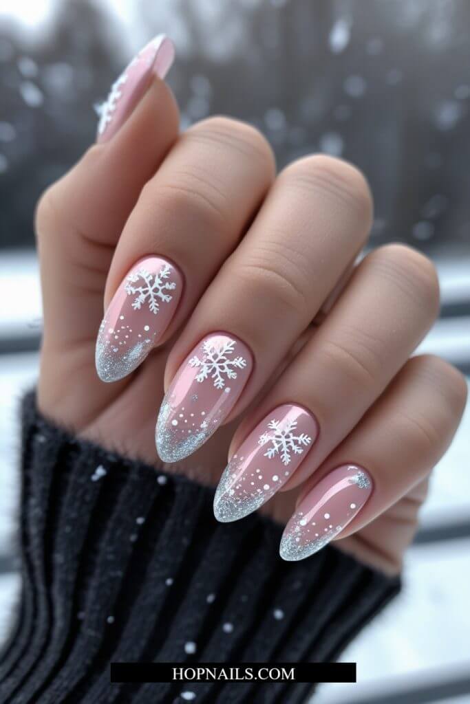 Snowflake Chrome Nails