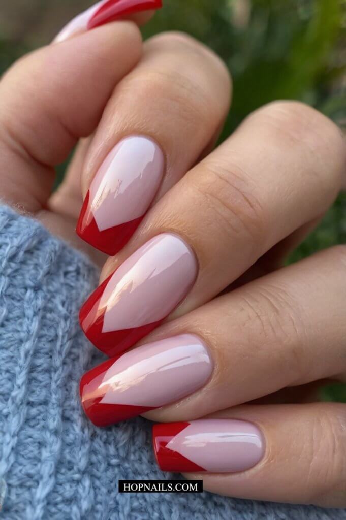 Square Deep French Tip Nails