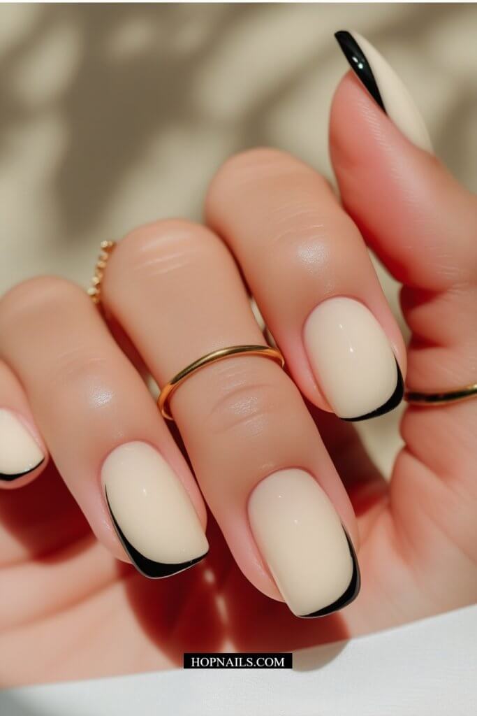 Swooping French nail