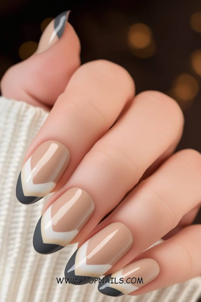 Triple Gray French Tips