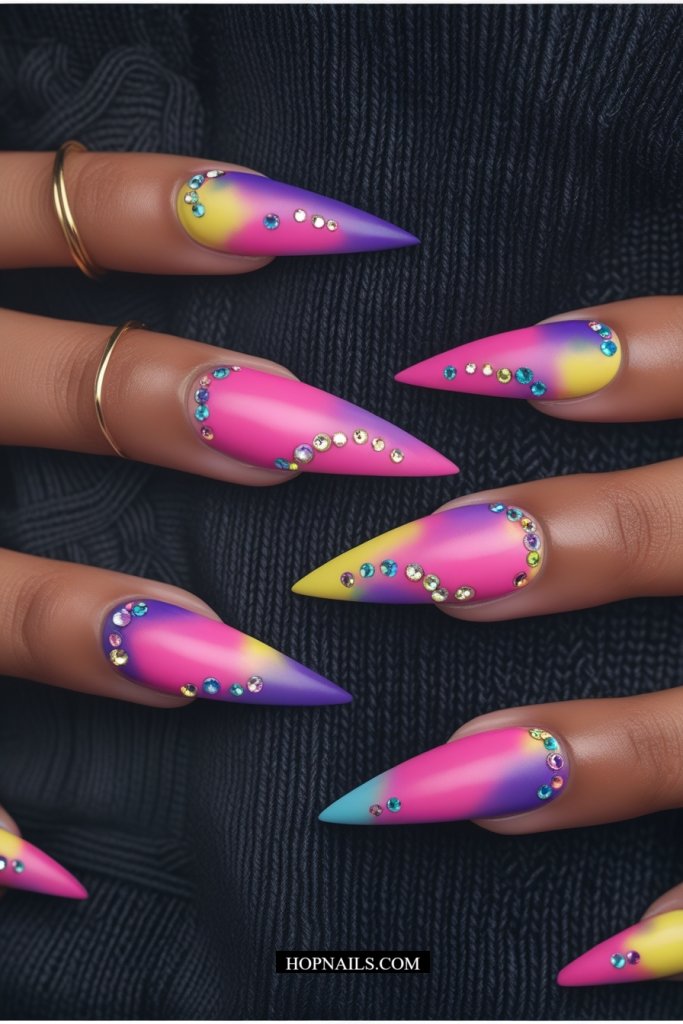 Airbrushed Sherbert nail
