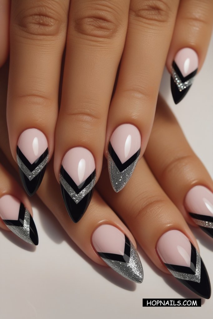 Black & Silver Chevron Design