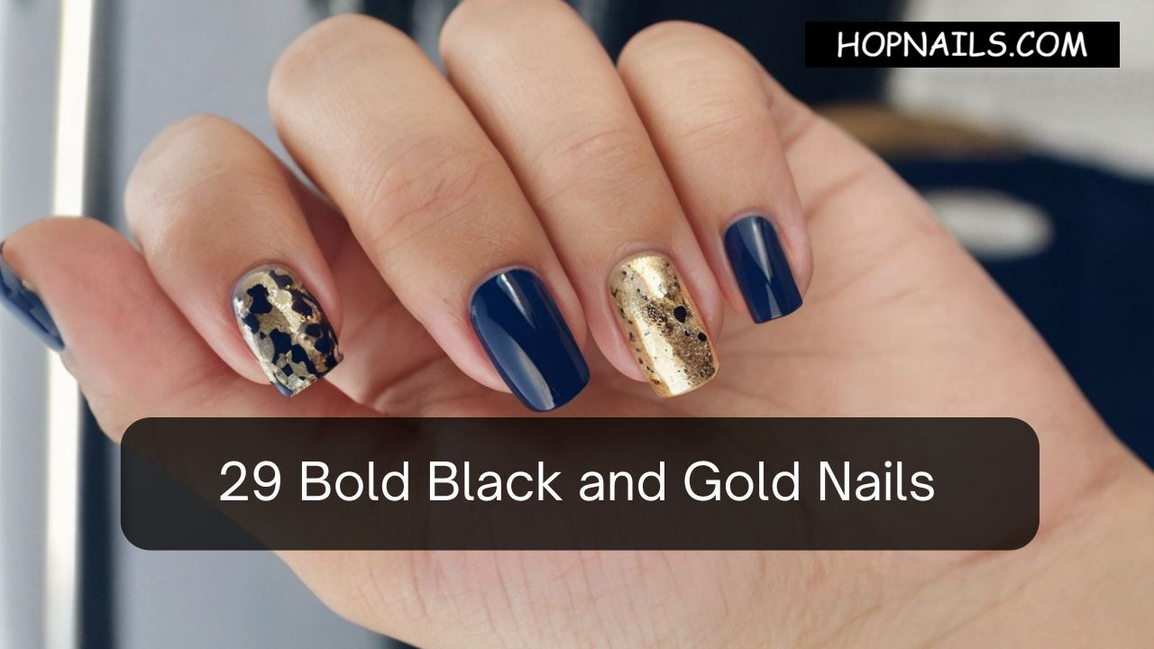 Black and Gold Nails