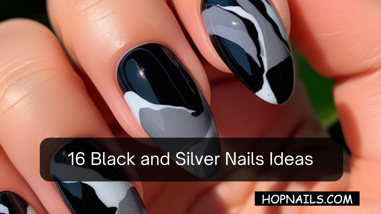 Black and Silver Nails