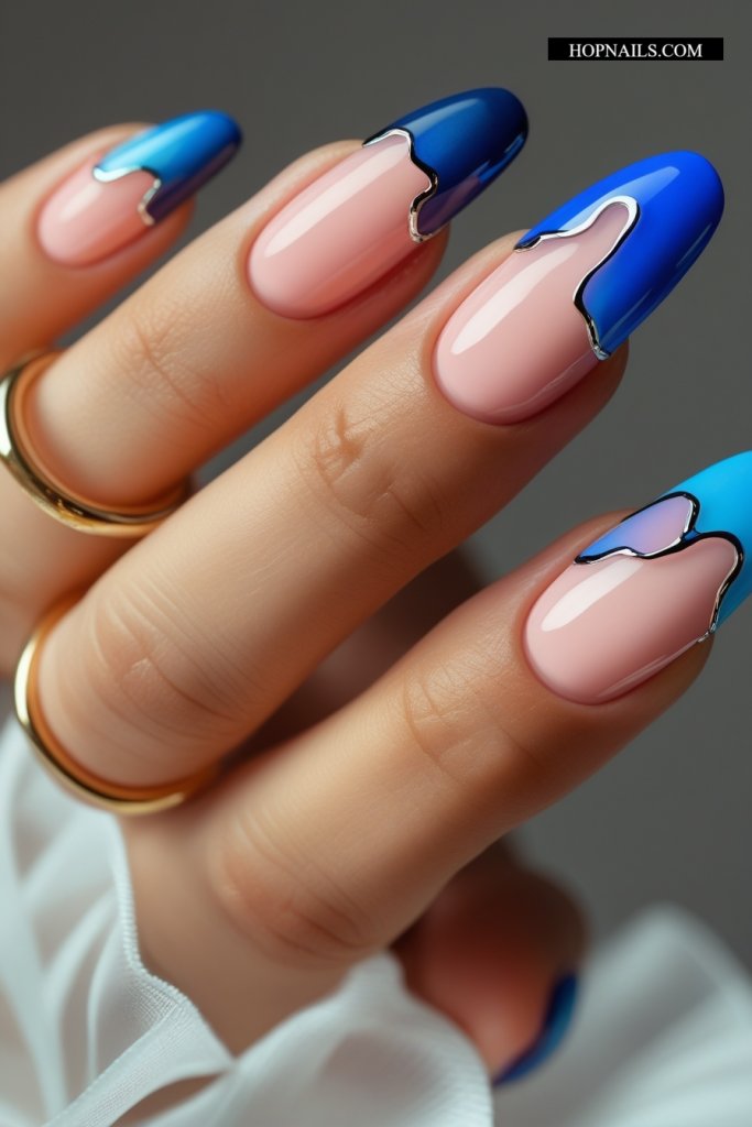 Blue Gradient nail