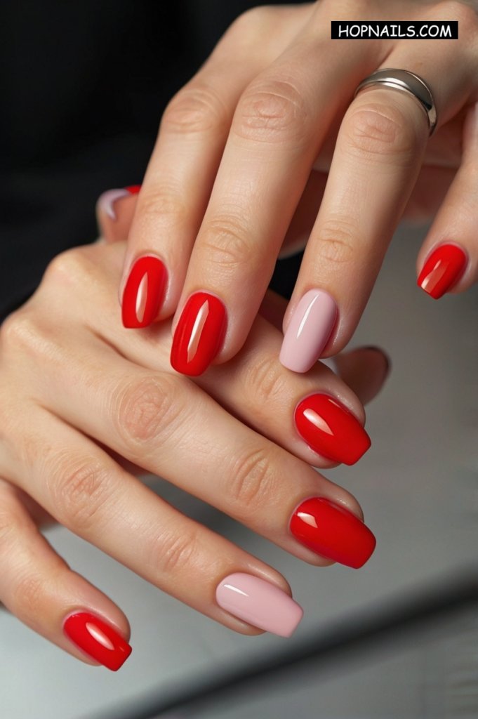 Bright Red Nails