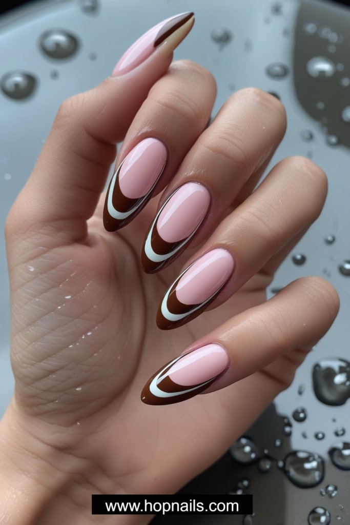 Brown French Tip Manicure