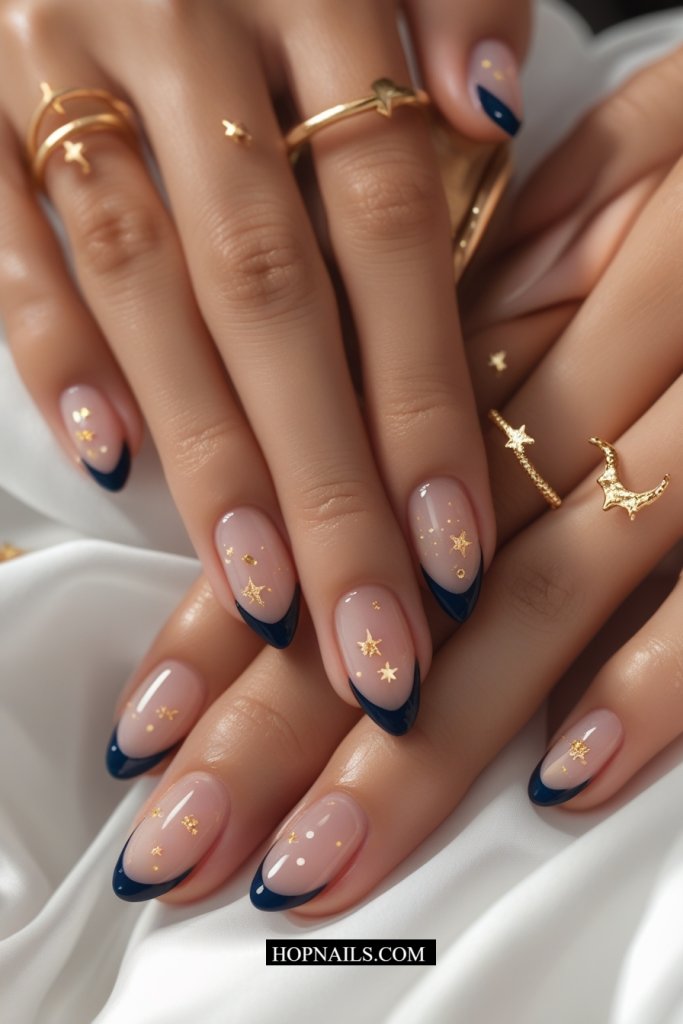 Celestial French nail
