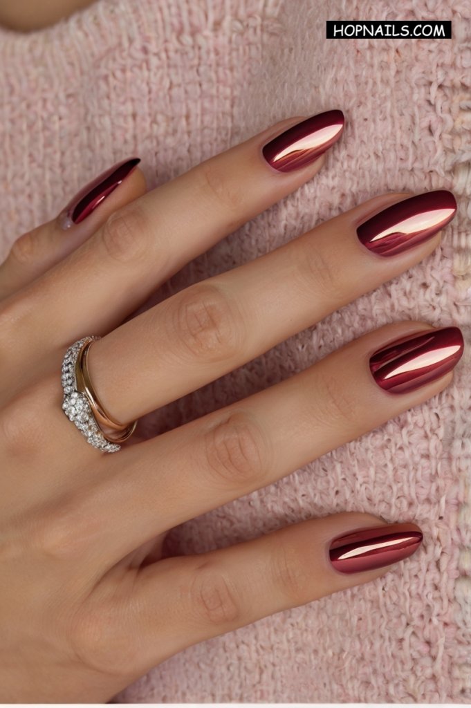 Cherry Chrome nail