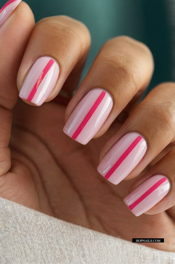 Chic Nails With A Stripe
