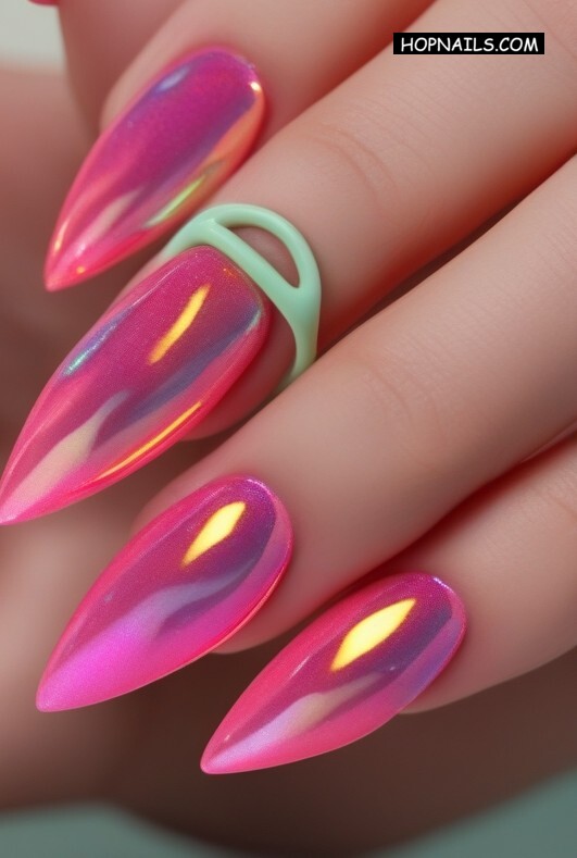 Chrome Aura Nails