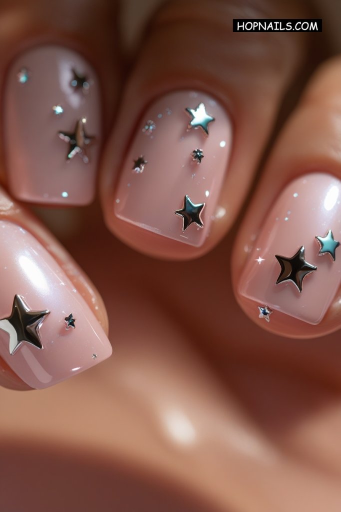 Chrome Stars nail
