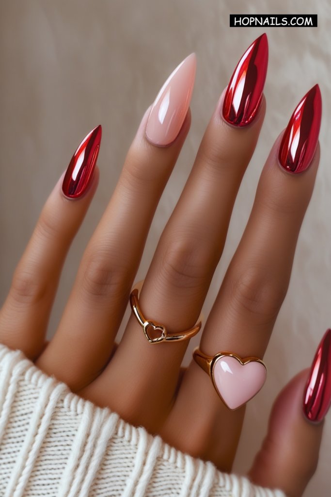 Chrome Stiletto Nails