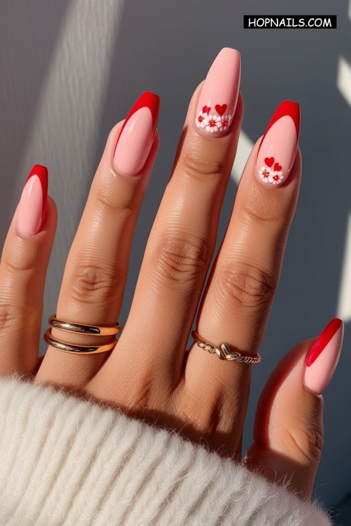 Classy Red French nail