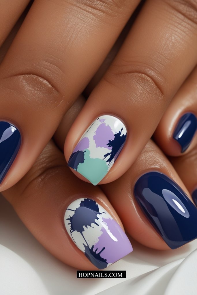 Color Splash Navy Nails
