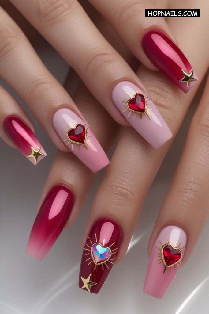 Crystal Heart Accessories nail