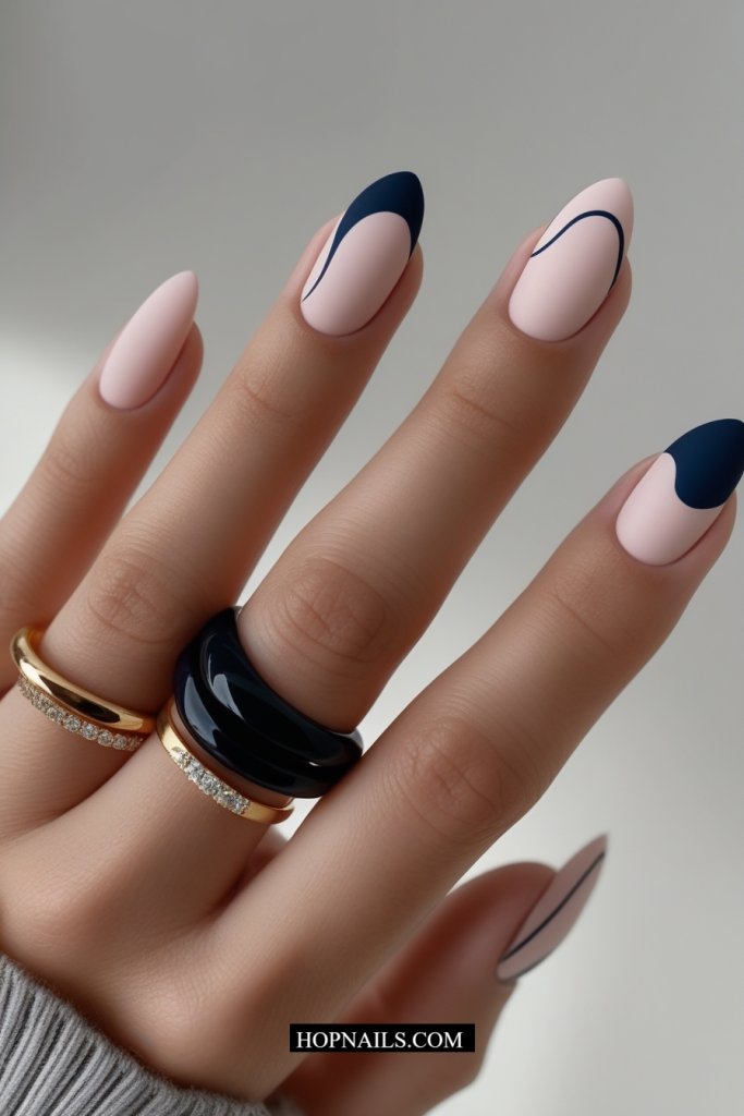 Curvy Navy Nails