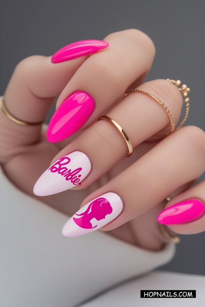 Cute Barbiecore Pink Nails