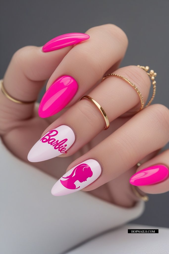 Cute Barbiecore Pink Nails