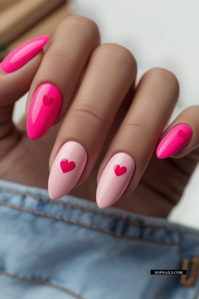 Cute Nail Design With Hearts
