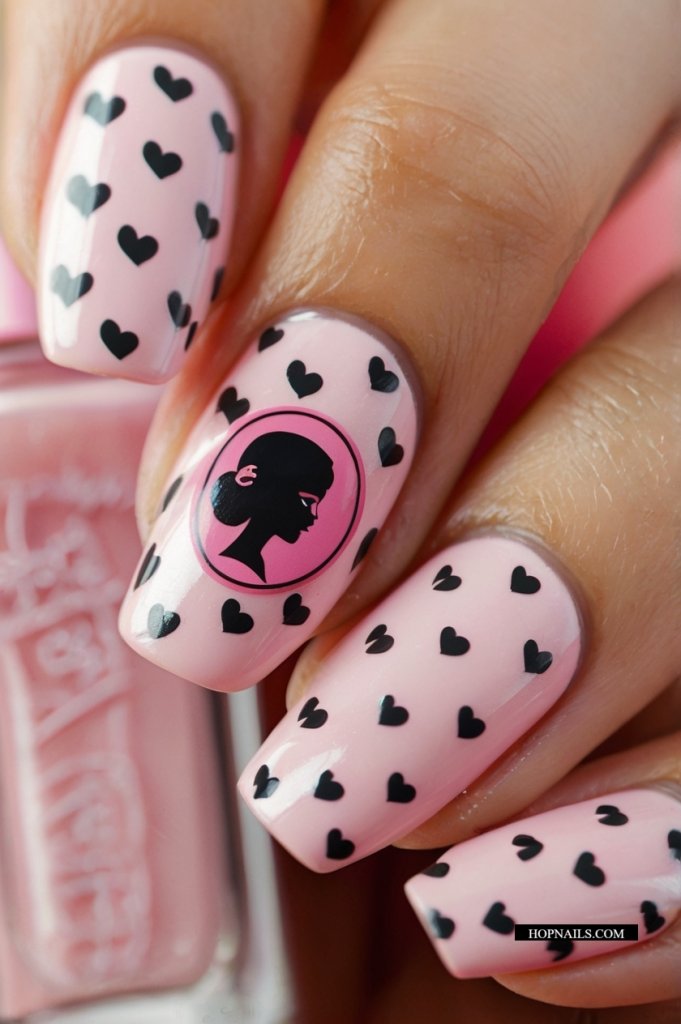 Cute Retro Barbie Doll nail