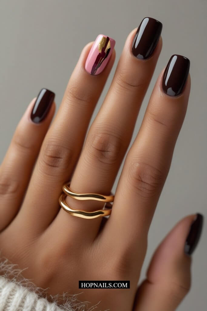 Dark Brown nail