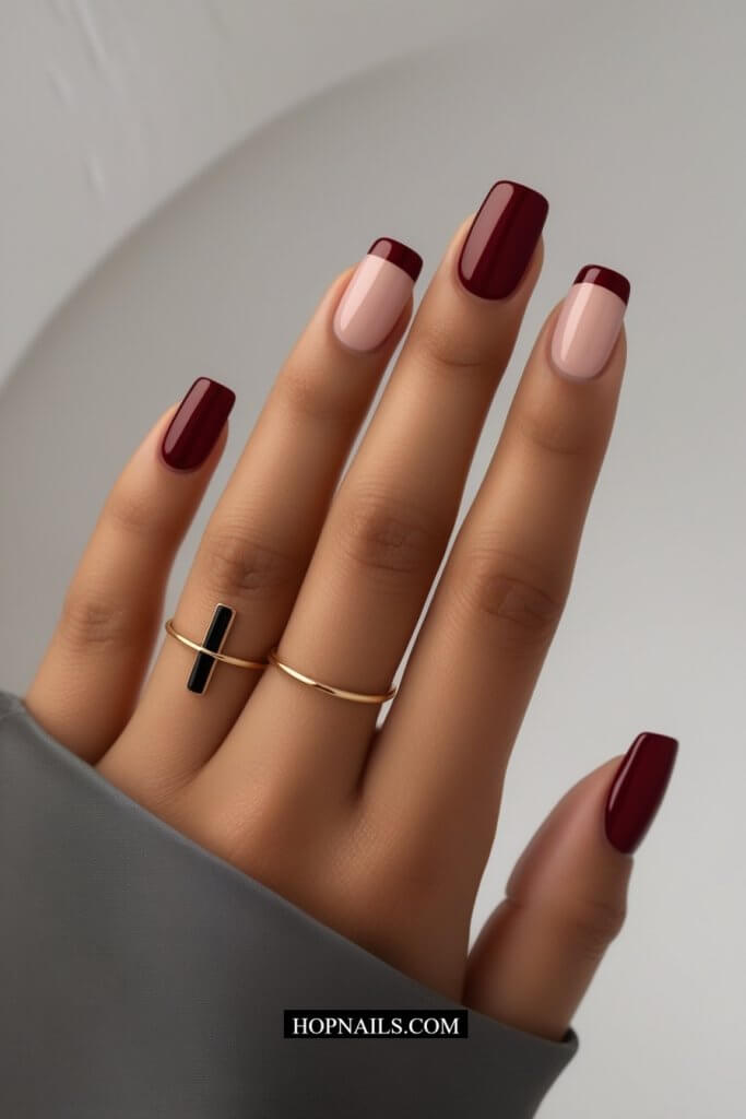 Dark Red nail