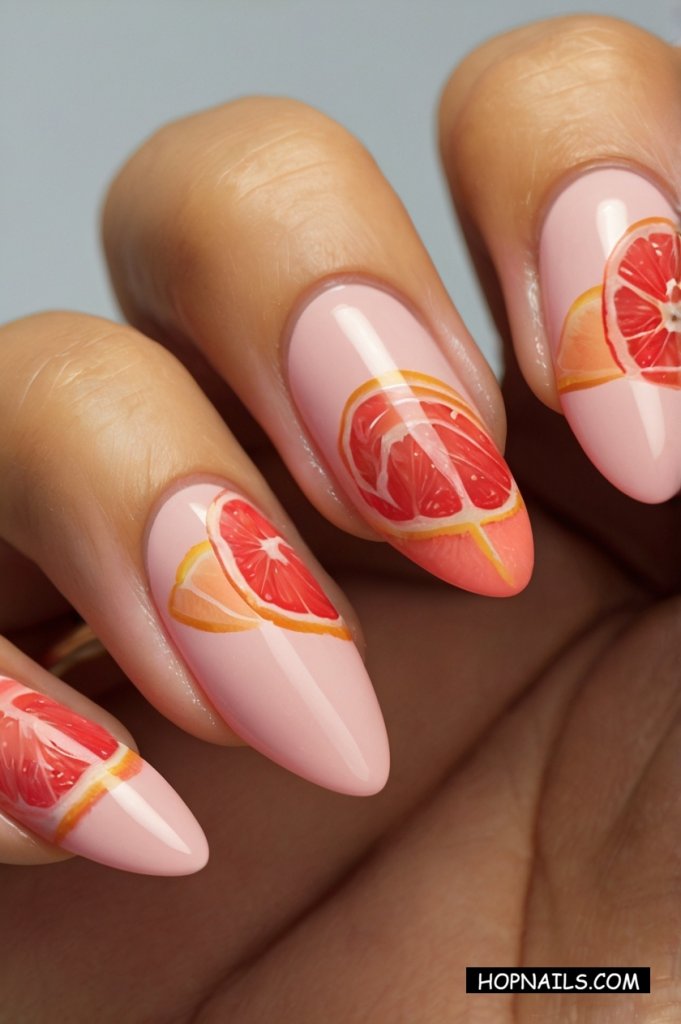 Delicious Summer Grapefruit Nails
