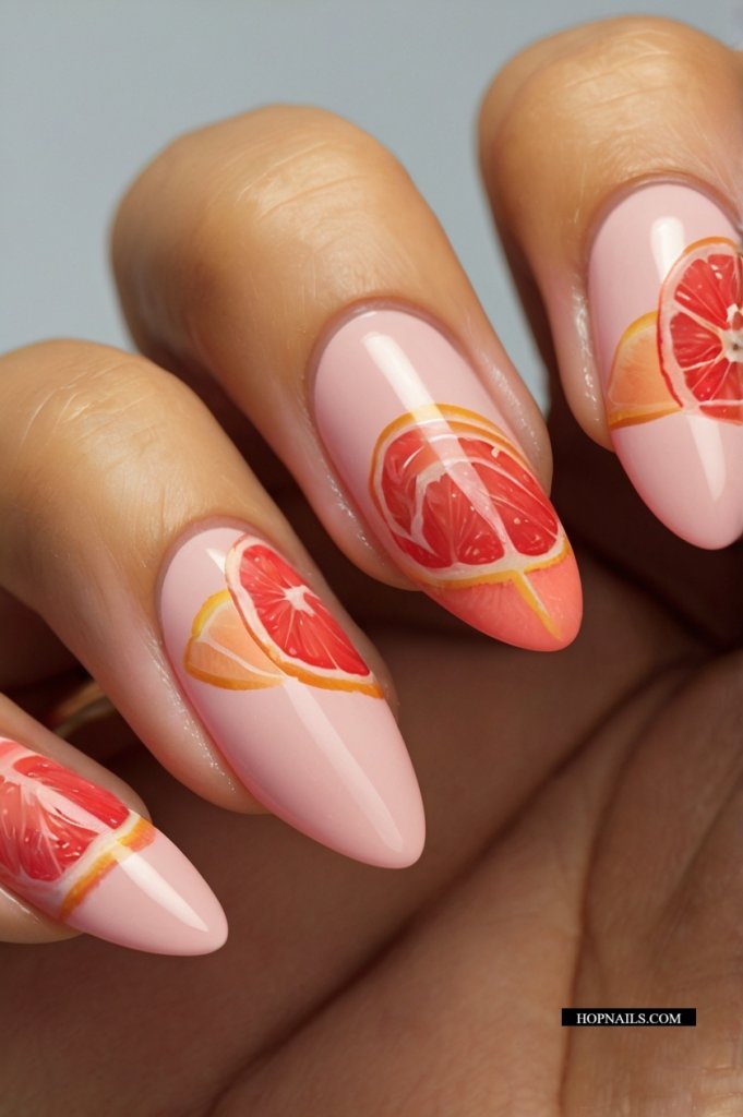 Delicious Summer Grapefruit Nails
