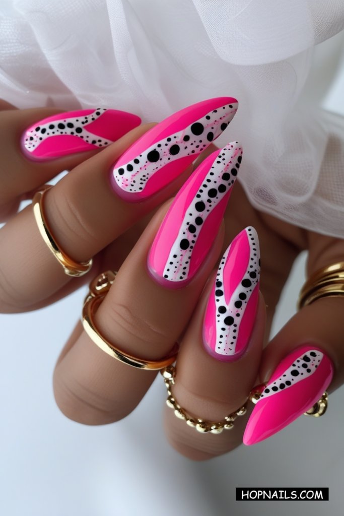 Dragon Fruit Long Round Nails