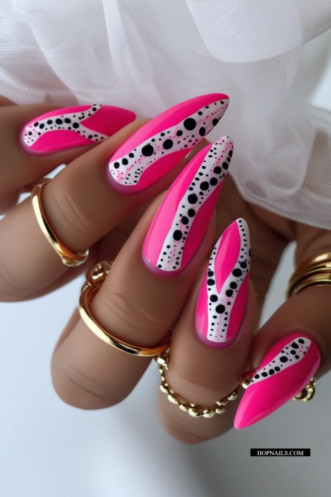 Dragon Fruit Long Round Nails