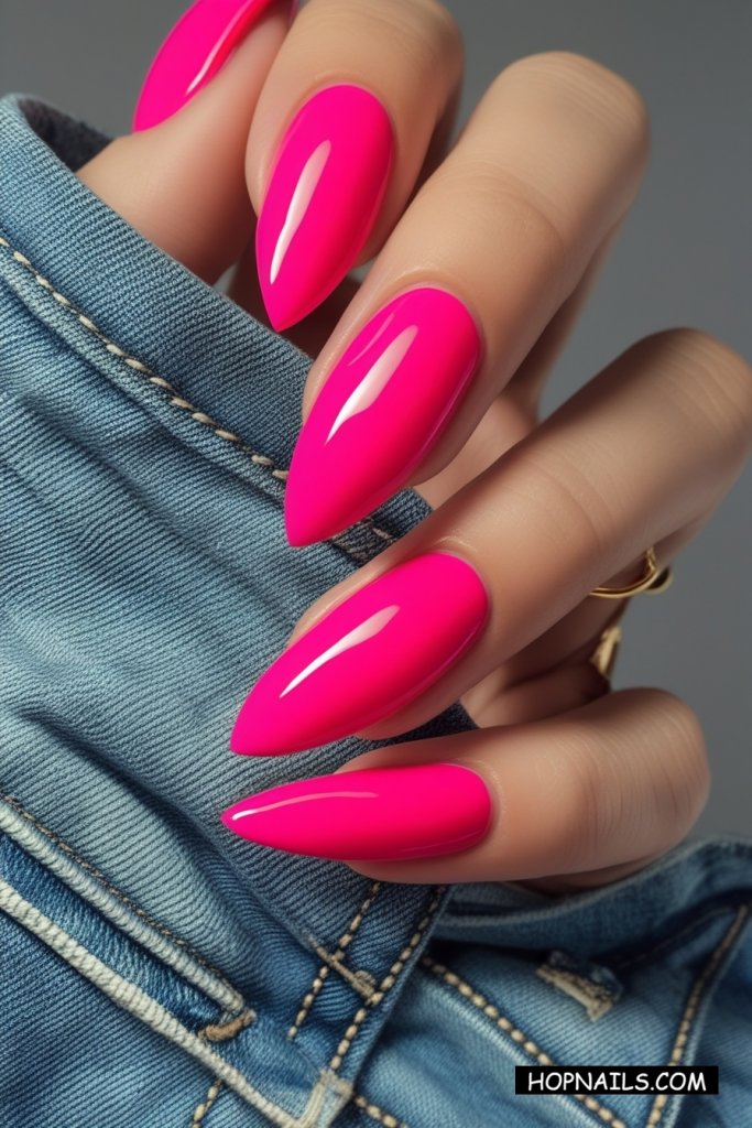 Dual Finish Hot Pink French Mani