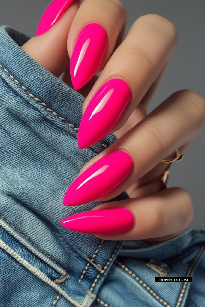 Dual Finish Hot Pink French Mani