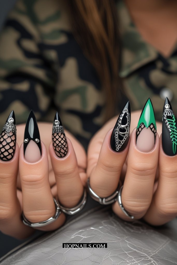 Fishnets and Laces nail
