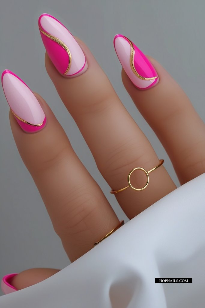 French Tip And Swirl Nails