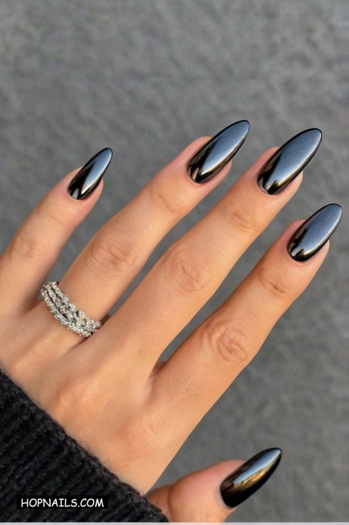 Glazed Black Nails