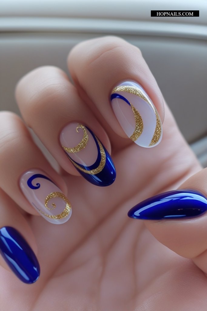 Glitter Swirls nail
