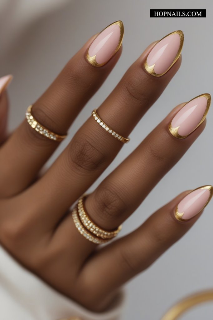 Gold Frenchy nail