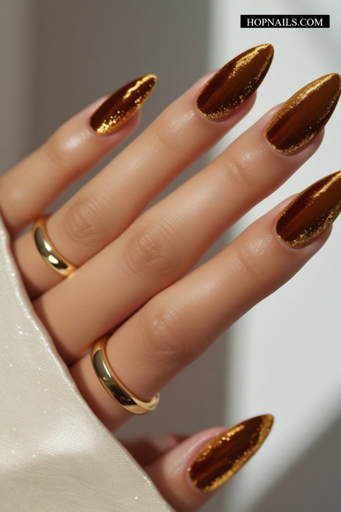Gold Velvet nail