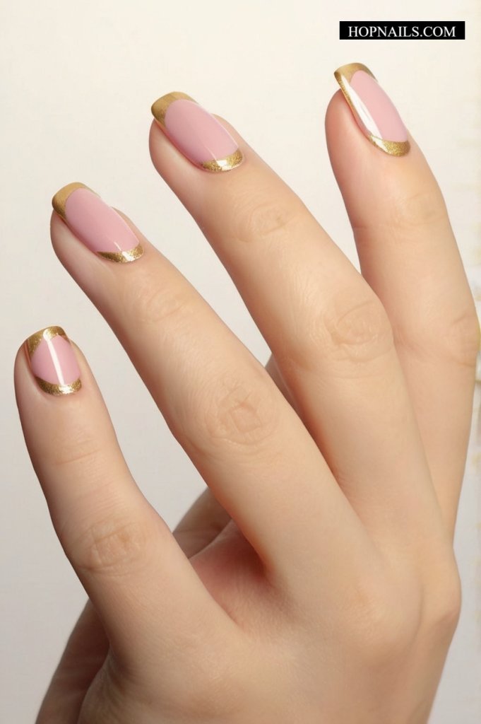 Golden Outlines nails