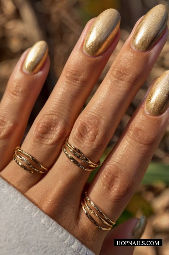 Golden Shimmer nail